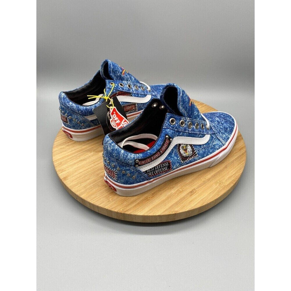 Vans Shoes Mens 7.5 Womens 9 Blue 90s Cobra Karate Canvas Denim Skate Sneakers - Picture 4 of 15